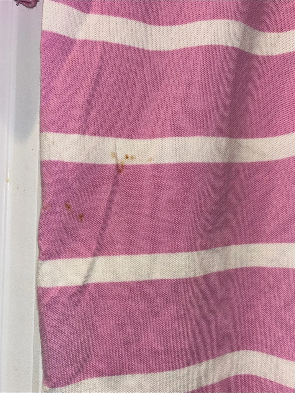 Ralph Lauren Pink and White Striped Polo with Embroidered Pony